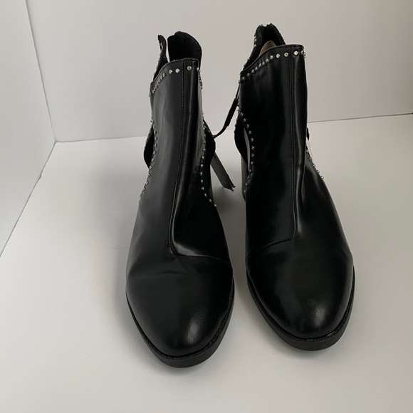 Zara Studded Ankle Boots With Cut Out Size 11 - Picture 7 of 8